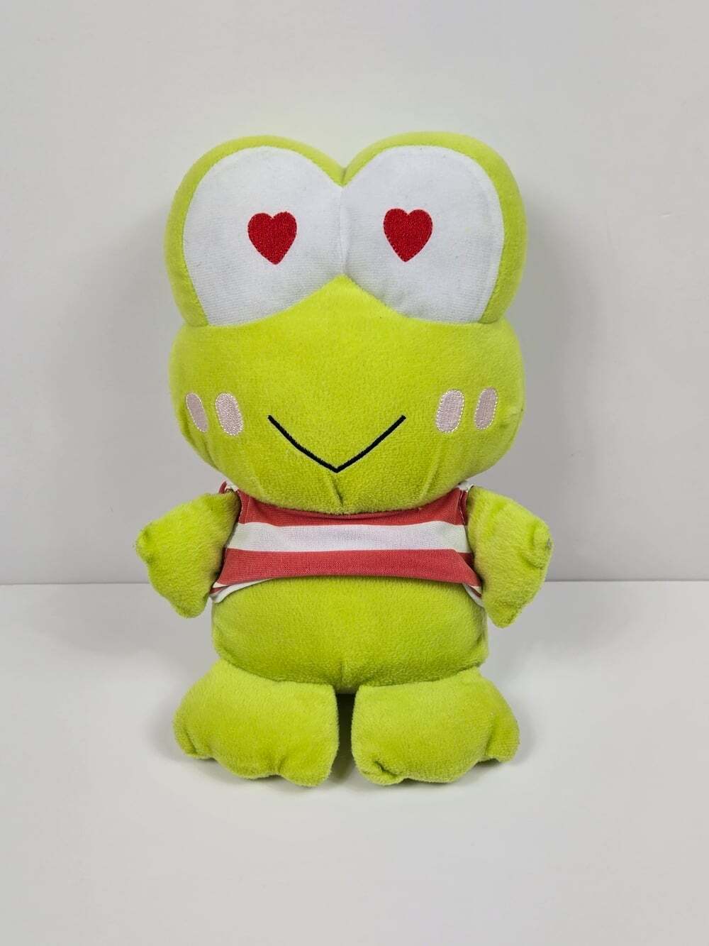 Vintage 2009 Keroppi Sanrio Heart Eyes Frog Plush 12" Valentine Y2K